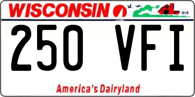 WI license plate 250VFI