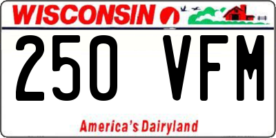 WI license plate 250VFM