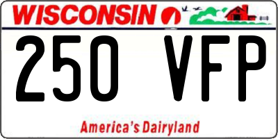 WI license plate 250VFP