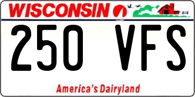 WI license plate 250VFS
