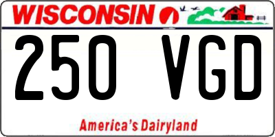 WI license plate 250VGD