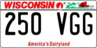 WI license plate 250VGG