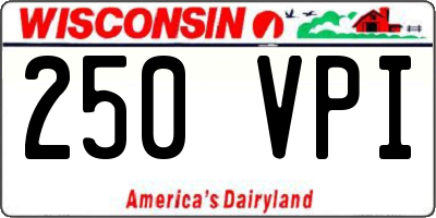 WI license plate 250VPI