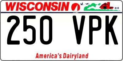 WI license plate 250VPK