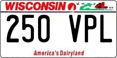 WI license plate 250VPL