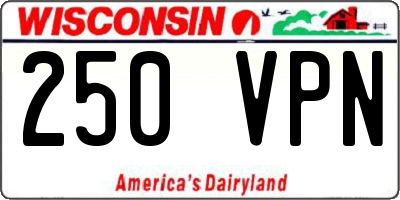 WI license plate 250VPN