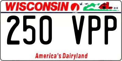 WI license plate 250VPP