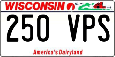 WI license plate 250VPS