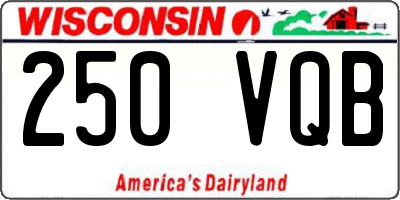 WI license plate 250VQB