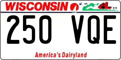 WI license plate 250VQE