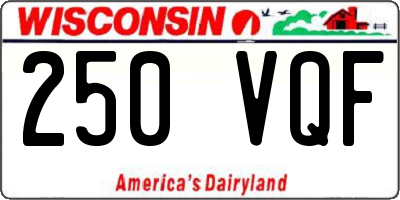 WI license plate 250VQF