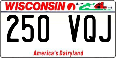 WI license plate 250VQJ