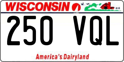 WI license plate 250VQL
