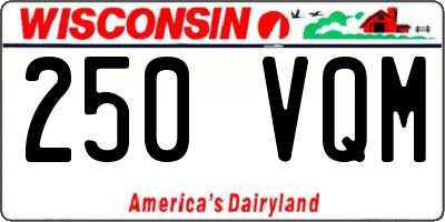 WI license plate 250VQM