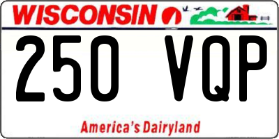 WI license plate 250VQP