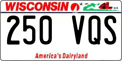 WI license plate 250VQS