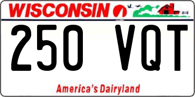 WI license plate 250VQT