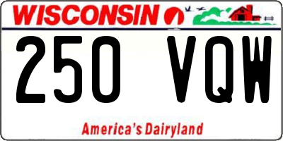 WI license plate 250VQW