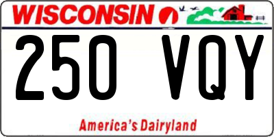 WI license plate 250VQY