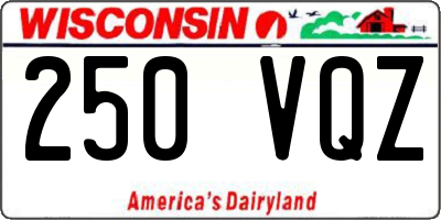 WI license plate 250VQZ