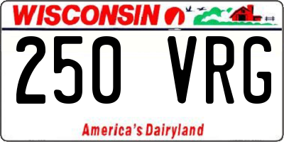 WI license plate 250VRG
