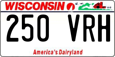 WI license plate 250VRH