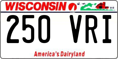 WI license plate 250VRI