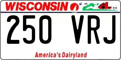 WI license plate 250VRJ