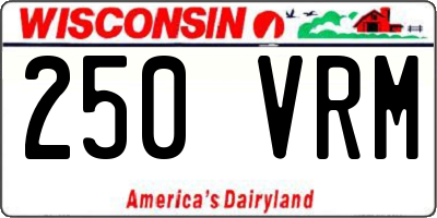 WI license plate 250VRM