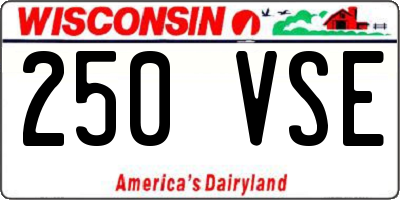 WI license plate 250VSE