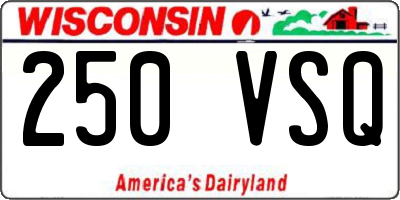 WI license plate 250VSQ