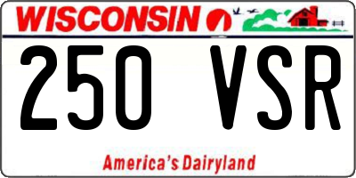 WI license plate 250VSR