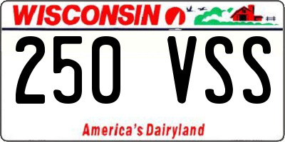 WI license plate 250VSS