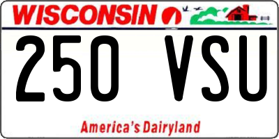 WI license plate 250VSU