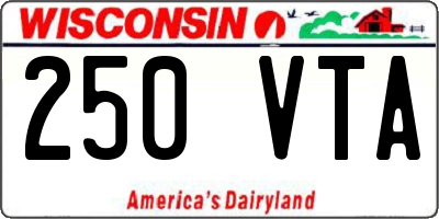 WI license plate 250VTA