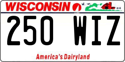 WI license plate 250WIZ