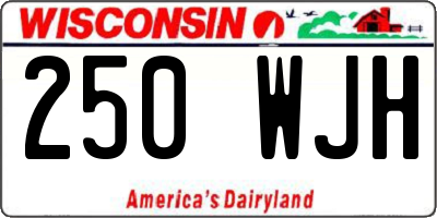WI license plate 250WJH