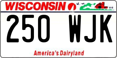 WI license plate 250WJK