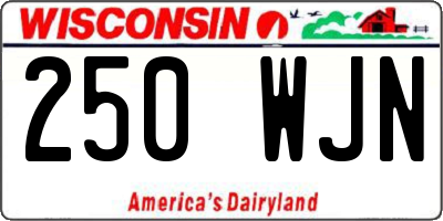 WI license plate 250WJN