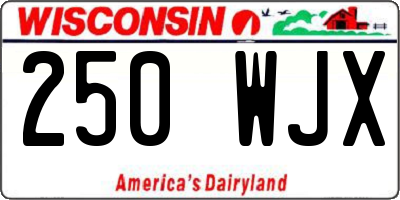 WI license plate 250WJX