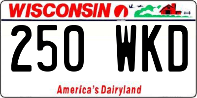 WI license plate 250WKD