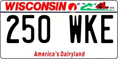 WI license plate 250WKE