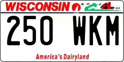 WI license plate 250WKM