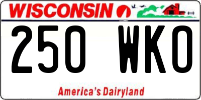 WI license plate 250WKO
