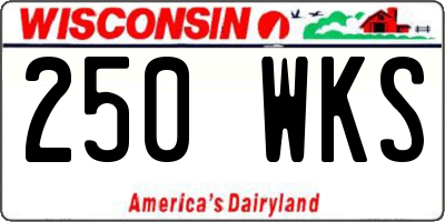 WI license plate 250WKS