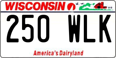 WI license plate 250WLK