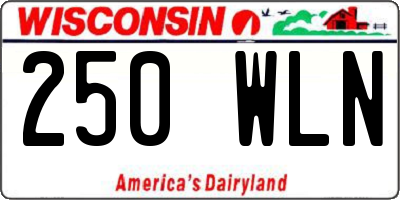 WI license plate 250WLN