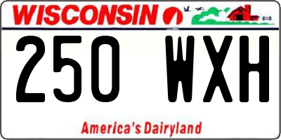 WI license plate 250WXH