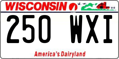 WI license plate 250WXI
