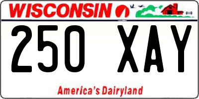 WI license plate 250XAY